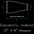 Tubo conexión reductor concéntrico, reductor concéntrico 40 sch